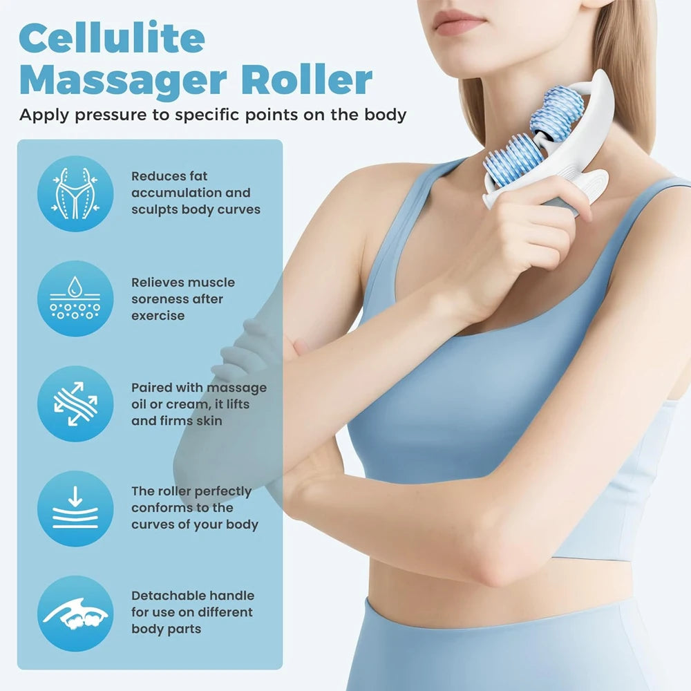 Masseur Anticellulite Corps – Rouleau de Massage Profond pour Drainage Lymphatique et Peau Lisse