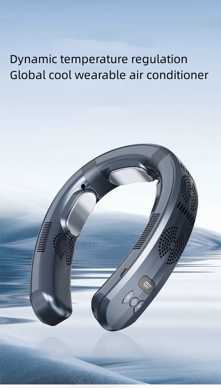 2026 New Wearable Air Conditioner USB Rechargeable Portable 3 Refrigeration Hanging Neck Fan Mute 6000mAh Outdoor Summer Cooler