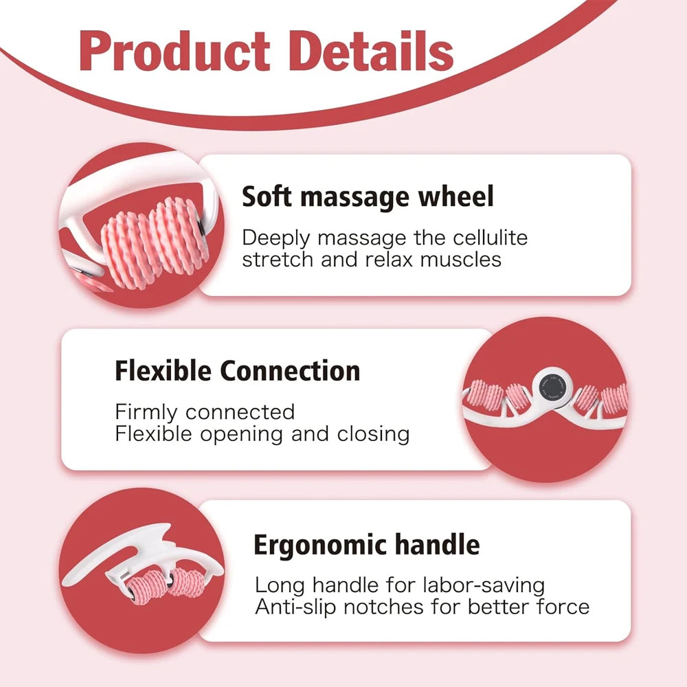 Masseur Anticellulite Corps – Rouleau de Massage Profond pour Drainage Lymphatique et Peau Lisse