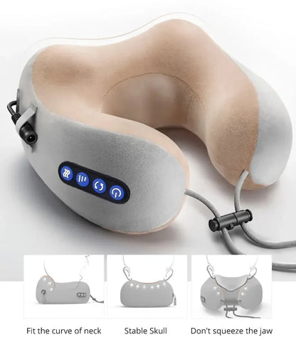 Multifunctional Portable Electric Neck Massager U-Shaped Pillow for Shoulder Cervical Relaxing Use at Home Car Or Outdoor