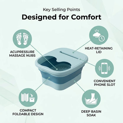 Bassine Pliante pour Bain de Pieds Massage – Spa Relaxant et Pédicure à Domicile
