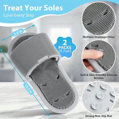 Lave-Pieds de Douche en Silicone – Brosse Massage Pieds, Exfoliation Douce et Nettoyage Sans Effort