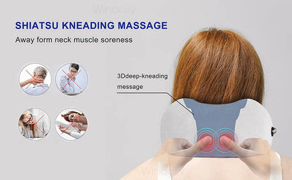 2025 Electric Neck Massager Vibration 3D Kneading Shiatsu Back Massage U Shaped Pillow For Shoulder Cervical Pain Relief Fatigue