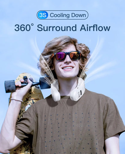 2026 New Wearable Air Conditioner USB Rechargeable Portable 3 Refrigeration Hanging Neck Fan Mute 6000mAh Outdoor Summer Cooler