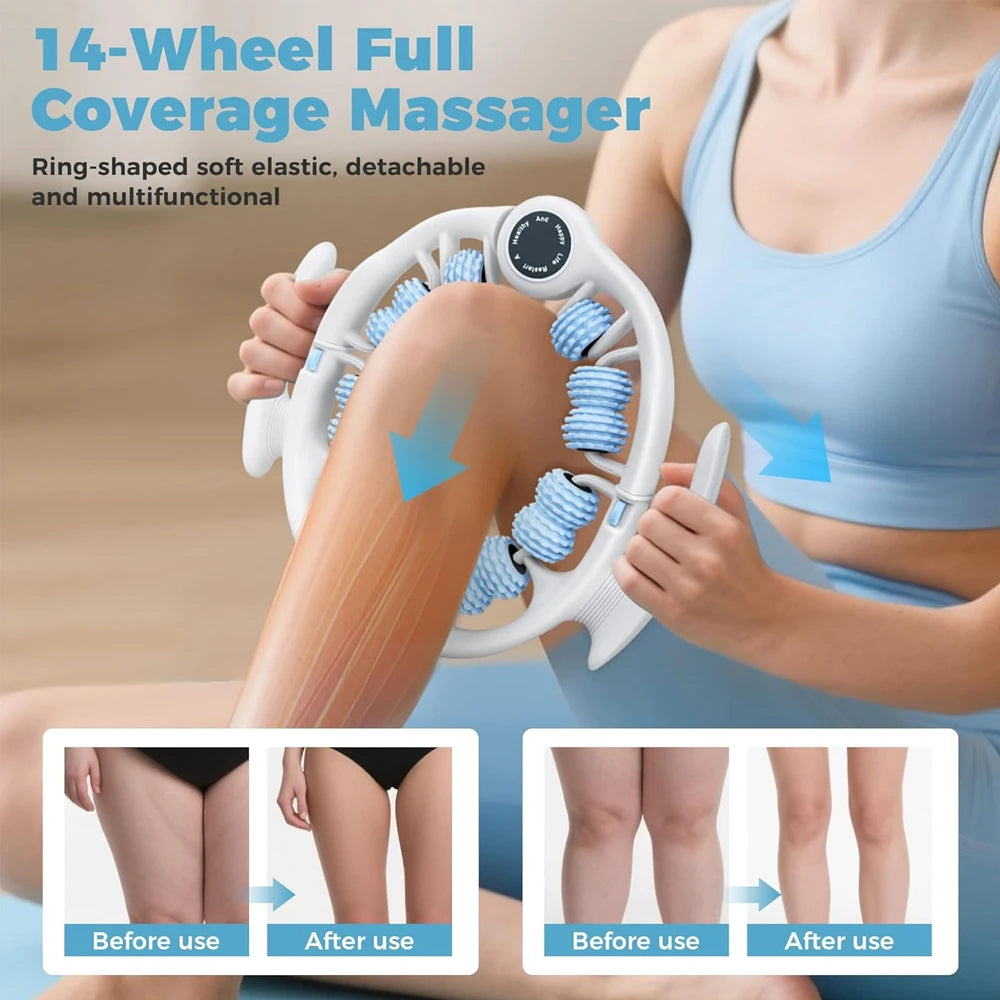Masseur Anticellulite Corps – Rouleau de Massage Profond pour Drainage Lymphatique et Peau Lisse