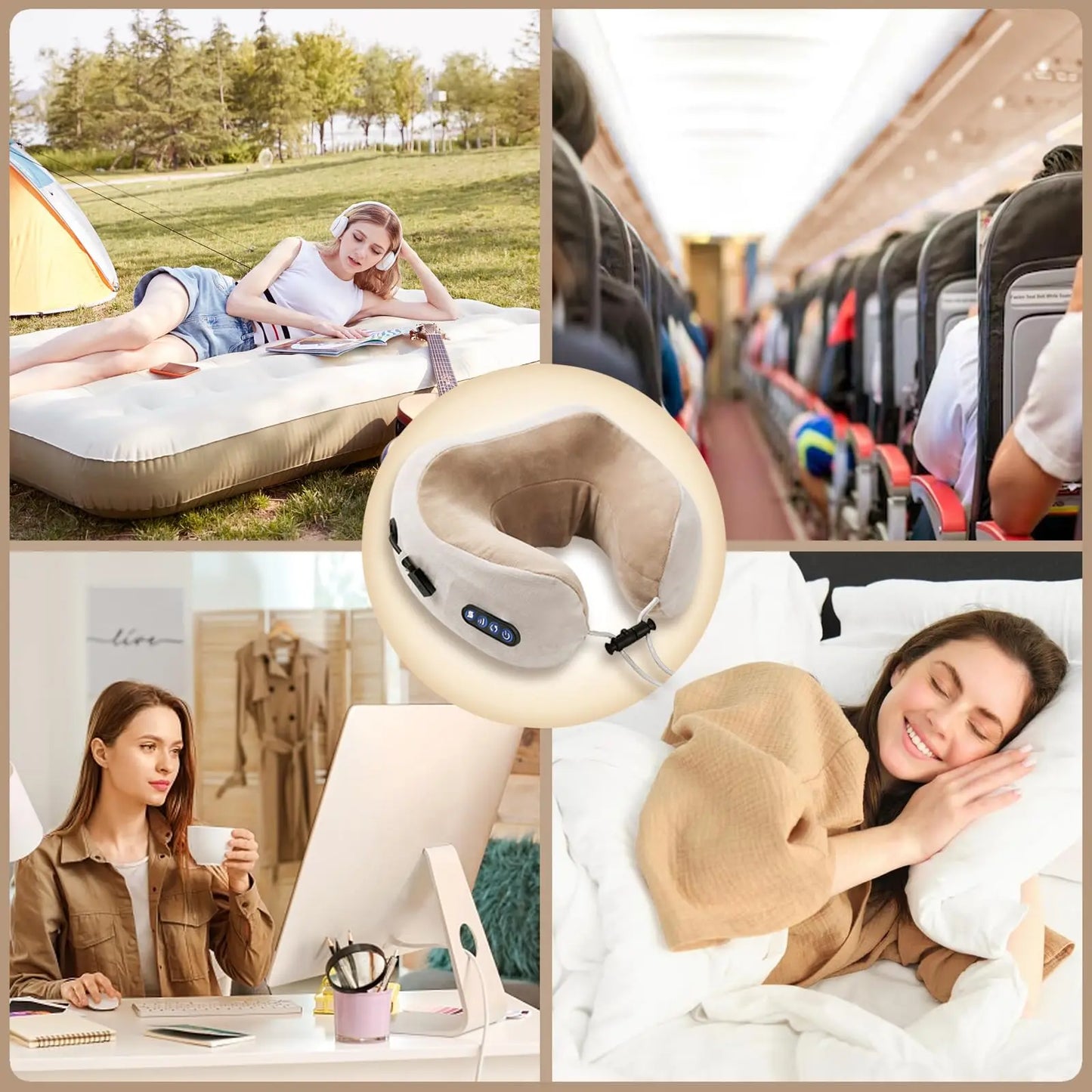 Multifunctional Portable Electric Neck Massager U-Shaped Pillow for Shoulder Cervical Relaxing Use at Home Car Or Outdoor