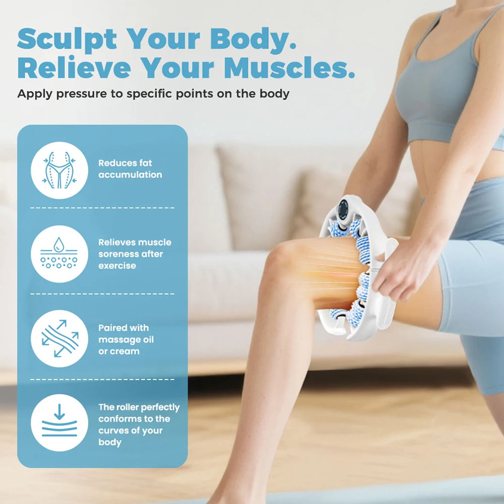 Masseur Anticellulite Corps – Rouleau de Massage Profond pour Drainage Lymphatique et Peau Lisse